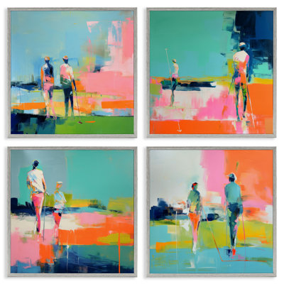 «People on Golf Course», ensemble de 4 giclées par Irena Orlov