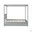 Lit double avec lit gigogne simple, cadre de lit plateforme en bois massif avec tête de lit, aucun sommier nécessaire