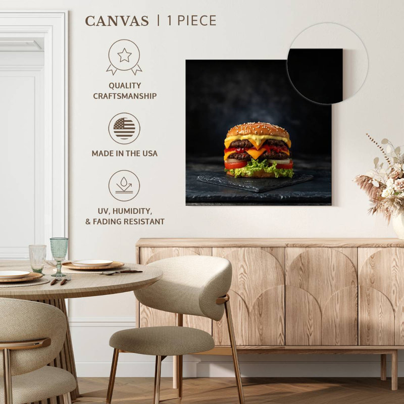 Yarlin Double Layer Cheeseburger, 10" H x 10" W