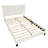 3D Upholstered Platform Bed - White Upholstery Height Adjustable Headboard Full Size Box Spring Not Required In Modern And Elegant No-128858288