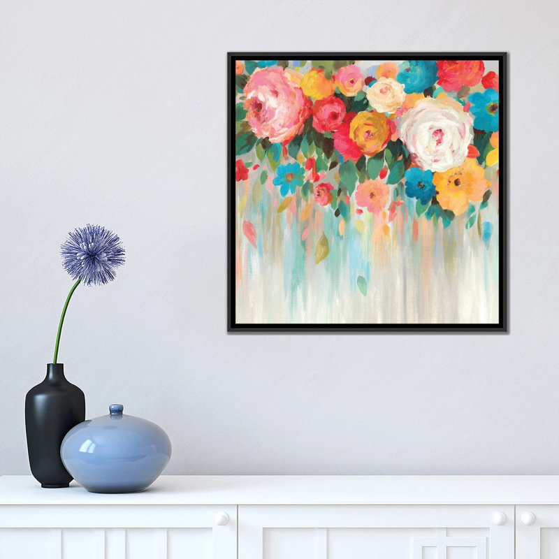 « percolation », reproduction d’impression sur toile tendue, H 18 po x l 18 po x P 1,5 po, Toile avec cadre noir