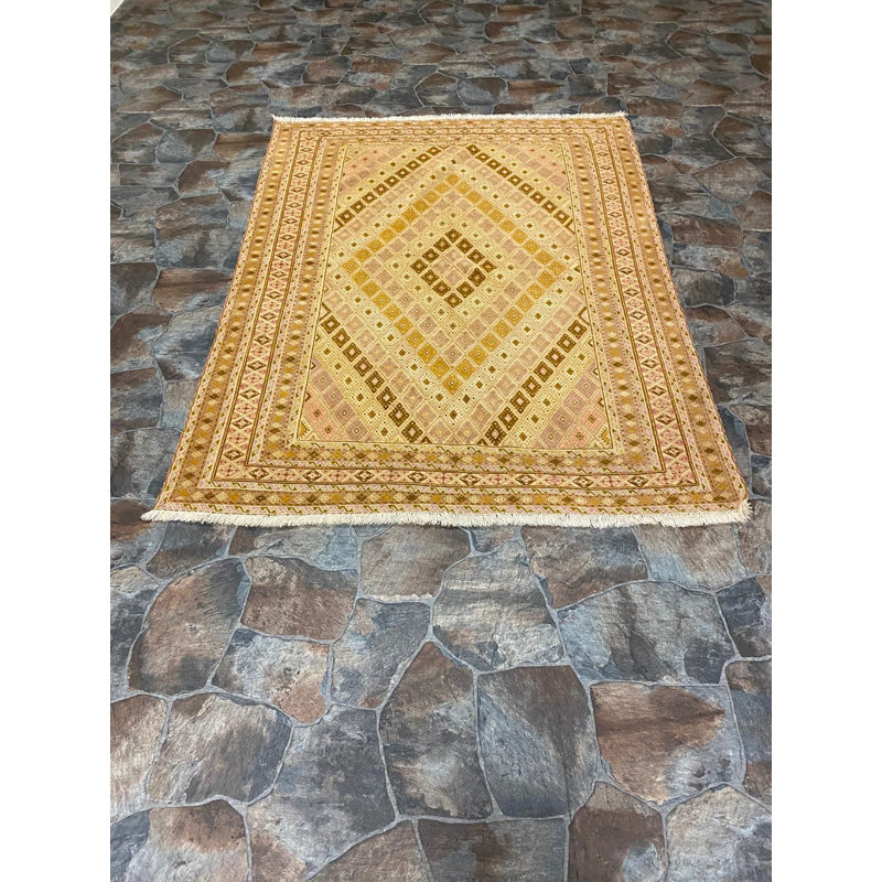 Tapis kilim anatolien fait à la main 4 pi 8 po x 6 pi 6 po Kilim