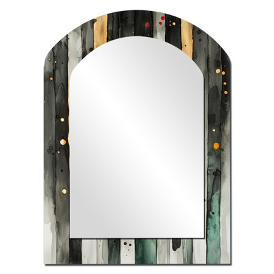 Or vert et optique optique I - Fauvisme grand miroir, miroir mural décoratif asymétrique moderne, impression sur métal
