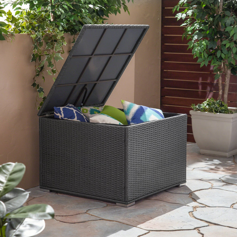 Petit banc, boîte de rangement extérieure avec cadre en fer