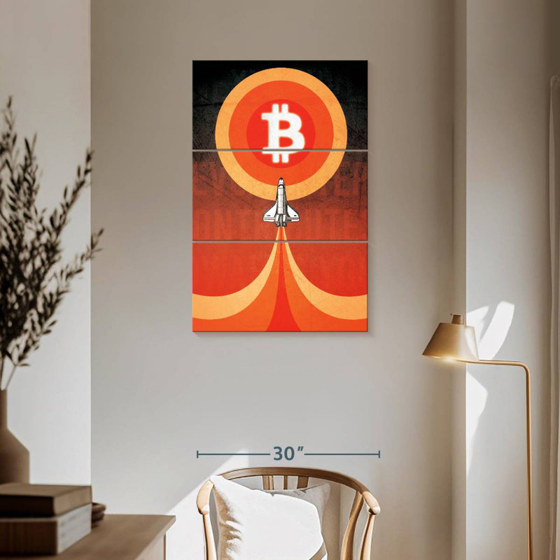 Oberle Bitcoin To The Moon, 57" H x 36" W