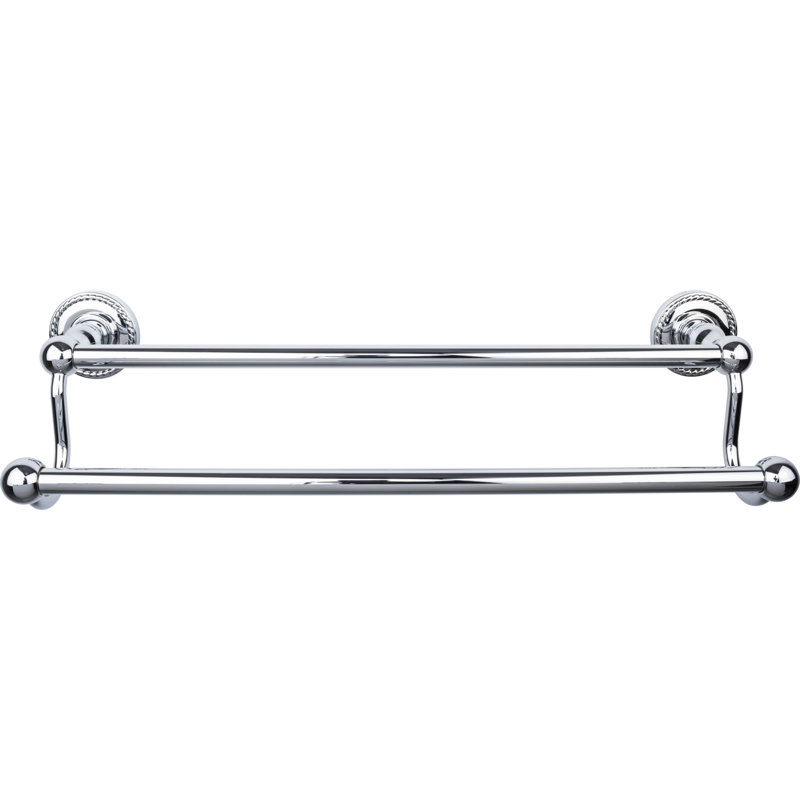 Edwardian Bath Double 20 1/2" Wall Mounted  Towel Bar, Polished Chrome