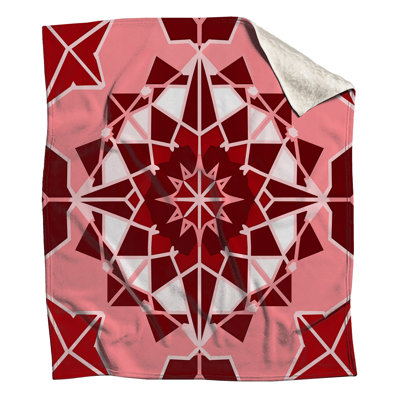 Couvertures de mandala géométriques rouges et roses
