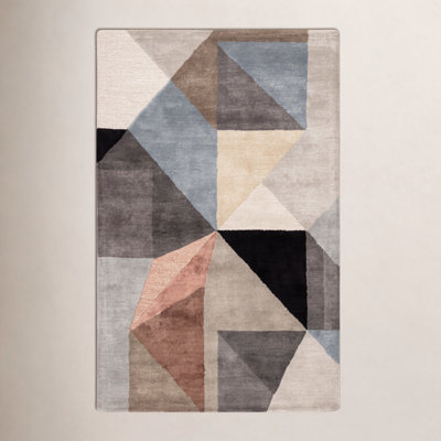 Ruben Black Tuscany Hand-Tufted Geometric Rug