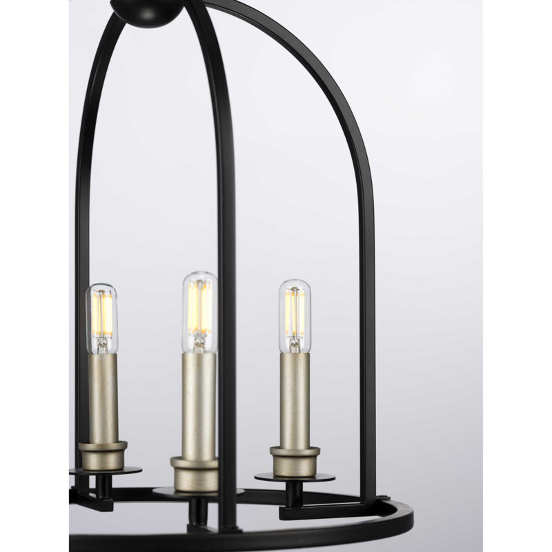 Lustre géométrique grise 4 lumières Gatun, Noir