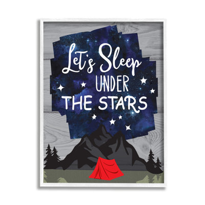 Sleep Under the Stars Mountain Camping Tent Grain  Picture Frame Graphic Art on MDF