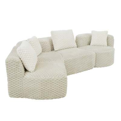 Ophelia 137.8" Compressed Modular Sectional Sofa with Free Combination Design