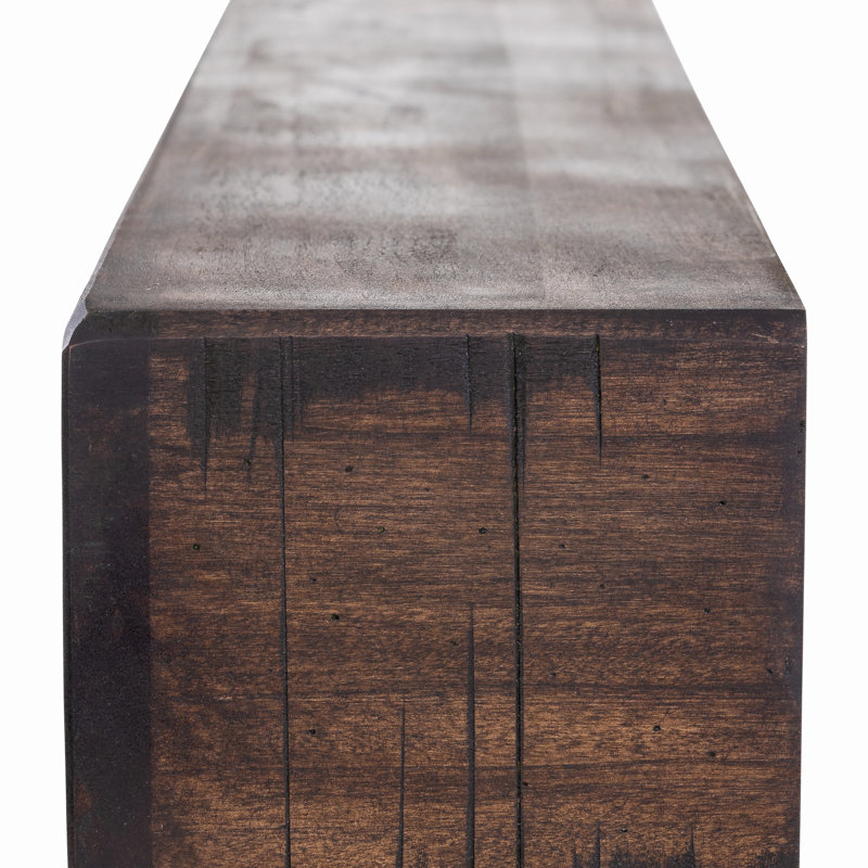 Rustic Fireplace Mantel Shelf, Dark Chocolate, 60", 6.25"
