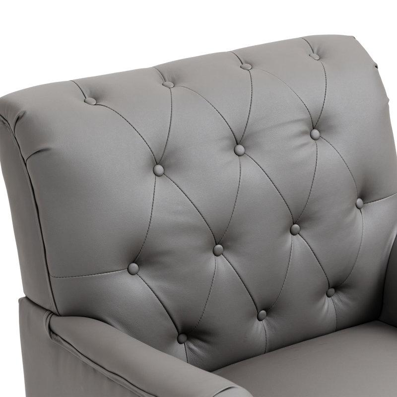 Fauteuil moderne en cuir de 28,5 po Annalese, Gris
