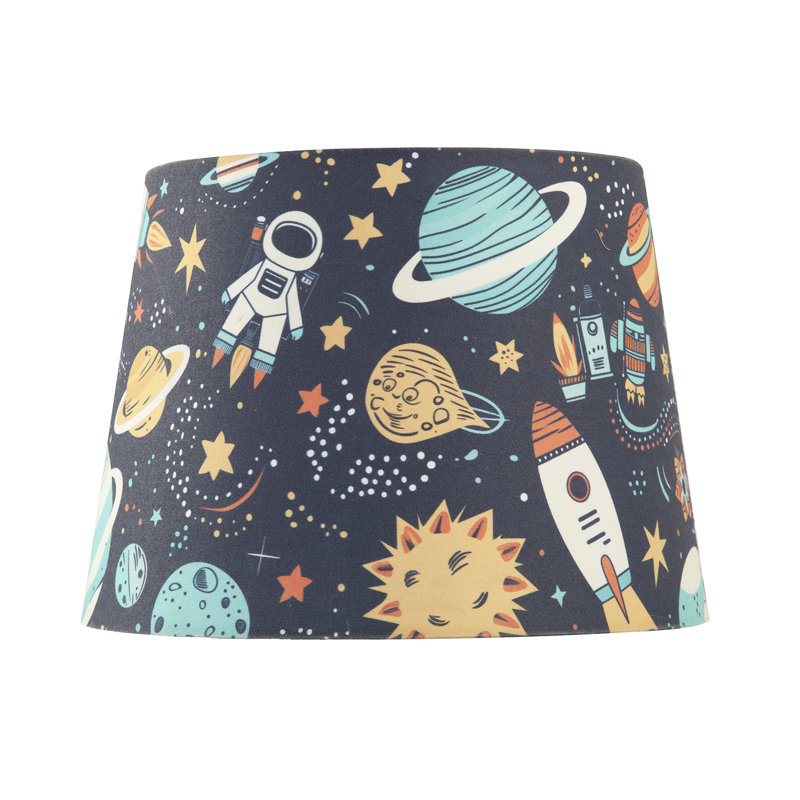 18 cm H Drum Cotton Lamp Shade ( Screw On ) in Blue