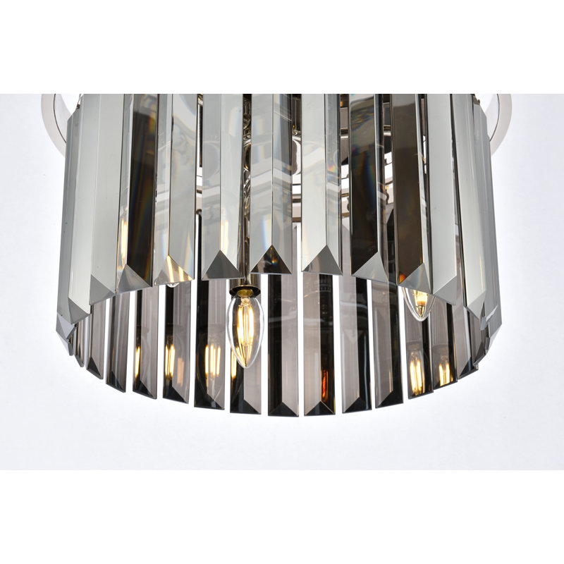 Yazmin Flush Mount, Gray, Polished Nickel