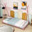 Aaliyaha Twin Size Metal Platform Bed with Triangle Structure and Slats