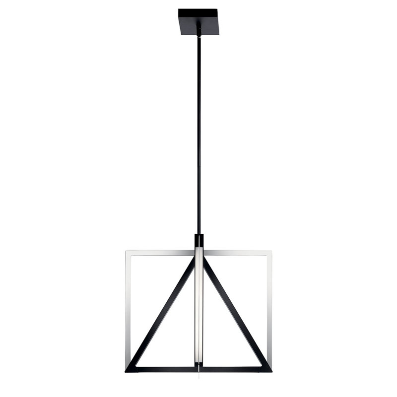 Luminaire suspendu géométrique à del 1 lumière statement Scheetz, H 17,25 po x l 20,25 po x P 20,25 po