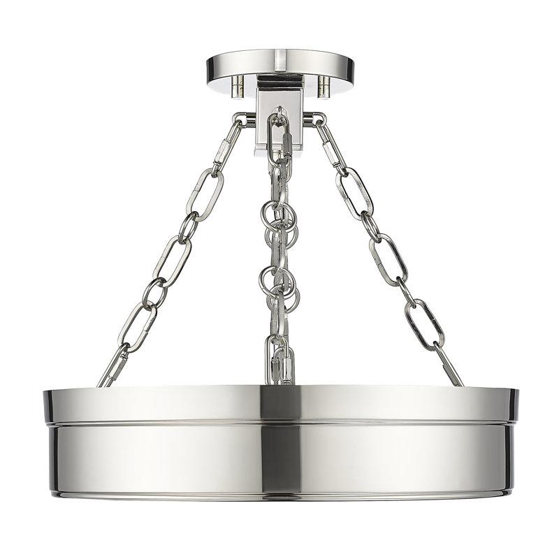 Plafonnier semi-encastré Crisha LED, Nickel poli