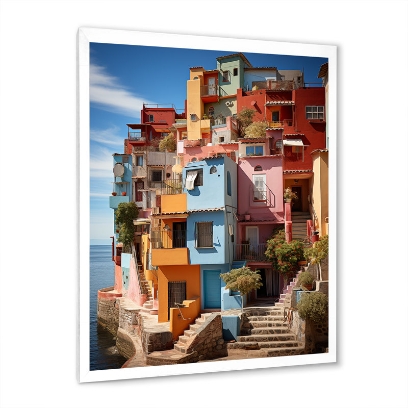 Madielyn Colorful Mexico Colorful Casas This VIII - reproduction, H 40 po x l 30 po x P 1,5 po, Cadre photo blanc