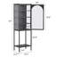 Armoire de rangement vitrée en métal avec porte vitrée - armoire de rangement cubique à 5 niveaux avec 3 tablettes réglables pour la cuisine