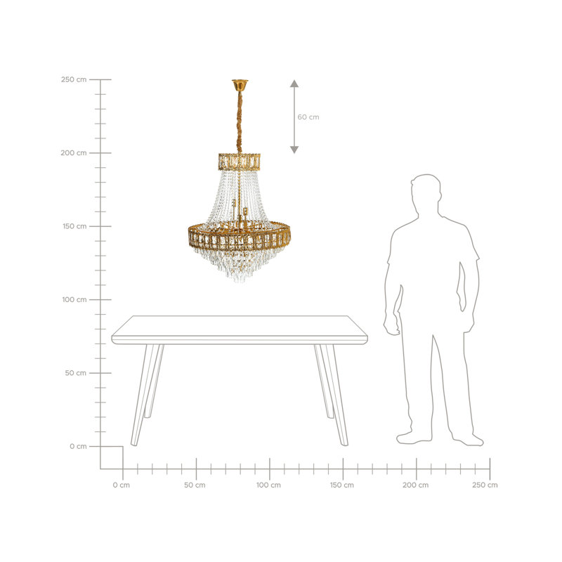 18 - Light Gold Chandelier Pendant