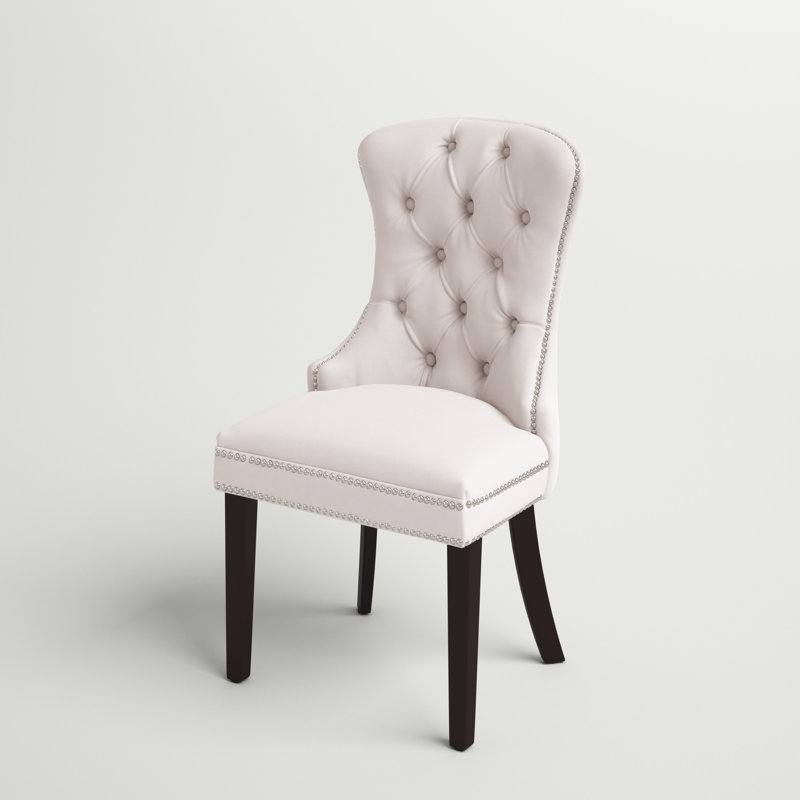Chaise d'appoint rembourrée et capitonnée Jolliff, Crème
