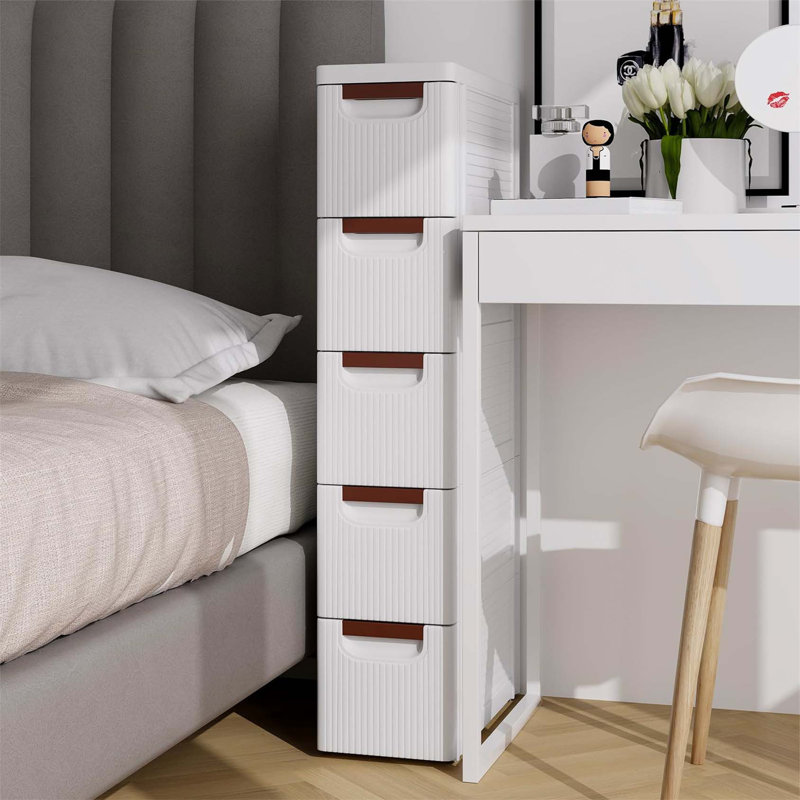 Suela Plastic / Acrylic Bathroom Cabinet, 91cm H x 19cm W x 42cm D