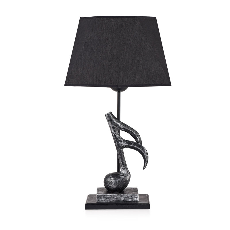 Lampe de table en métal, Argent / noir, Noir
