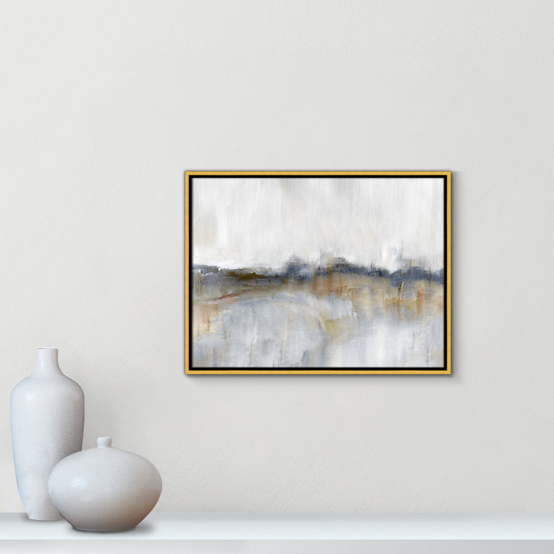 Autumnal Tide by Nan - Floater Frame Print on Canvas, 19.5'' H x 25.5'' W x 2'' D, Gold Framed