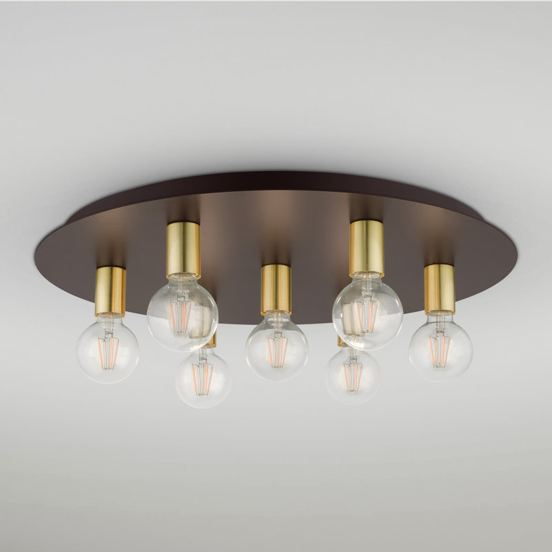 Plafonnier encastré 7 lumières 24 po Zaryk, Bronze