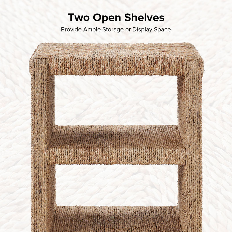 Boatwright Grass Rope End Table | Stylish Two Shelves