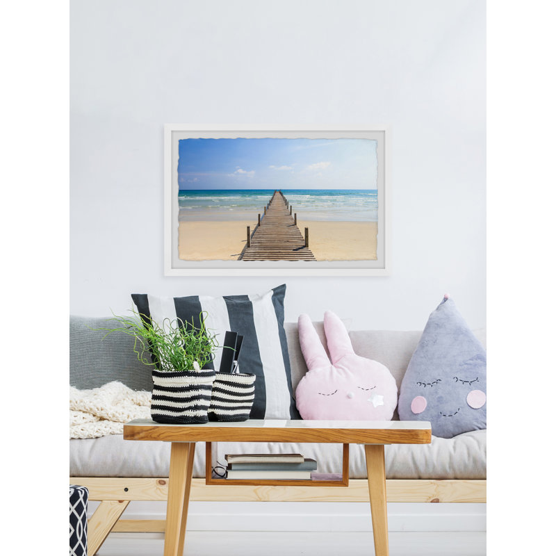 Coastal Bridge - Single Picture Frame Painting, 20cm H x 30cm W x 3.81cm D