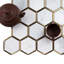 Carreau de mosaïque en marbre naturel poli hexagonal naturel de 12,8 po x 11,11 po-67852735