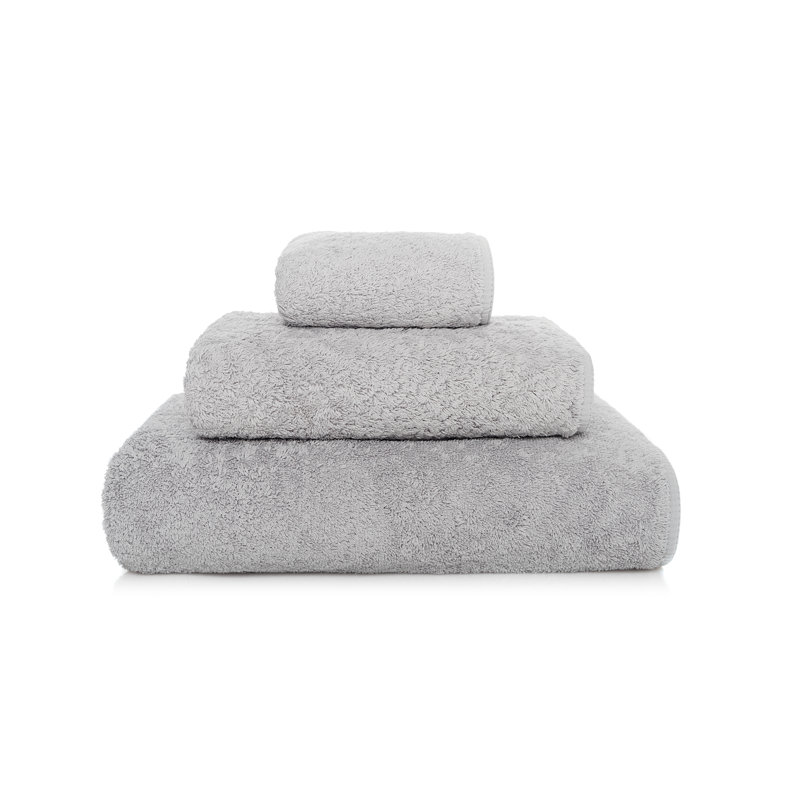 Long Double Loop Hand Towel, Silver, 18" W x 30" L