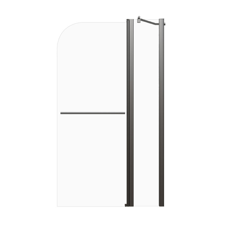  Porte de douche pliante l 34 po x H 58 po, porte de douche en verre trempé