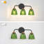 Luminaires de salle de bain 3 lumières Vintage avec abat-jour en verre vert