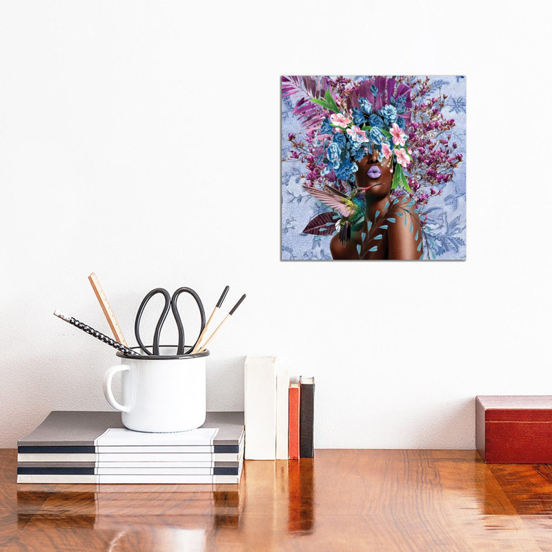«Women in Bloom - Purplici» par Yvonne Coleman Burney - impression d'art graphique, H 12 po x l 12 po x P 0,75 po