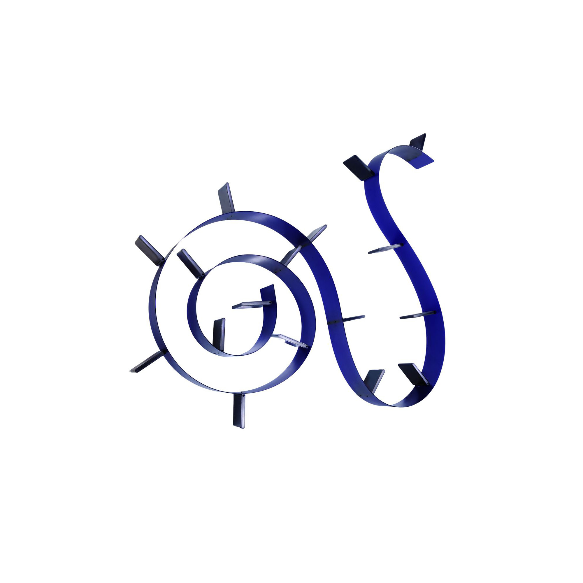 Bookworm Floating Bookcase, Long, Translucent Cobalt