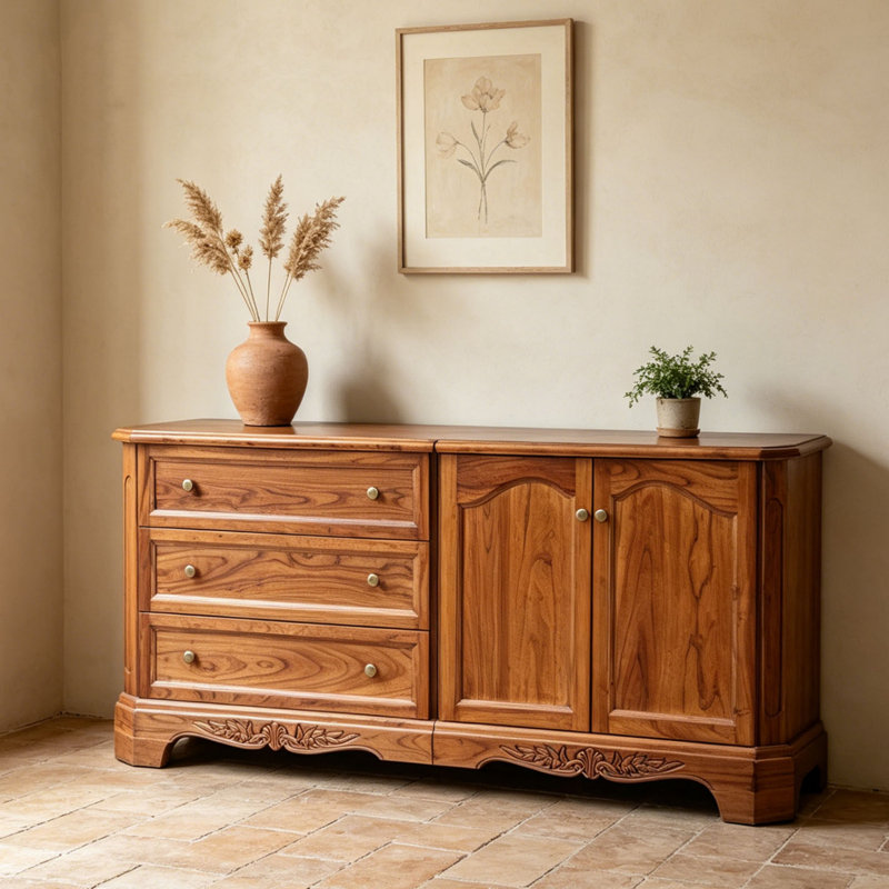 Large-Capacity Solid Wood Sideboard