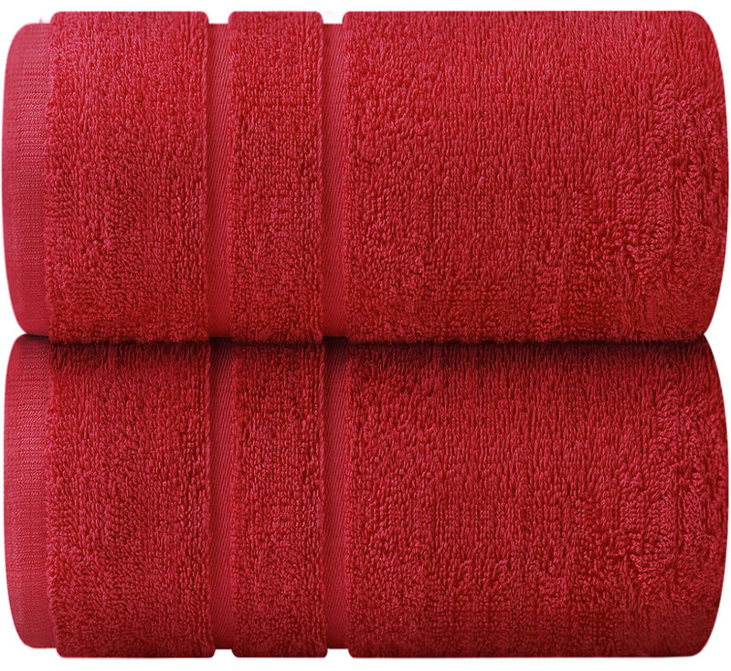 Polkton Premium Egyptian-Quality Cotton Jumbo Bath Sheet, 80x200cm, Red