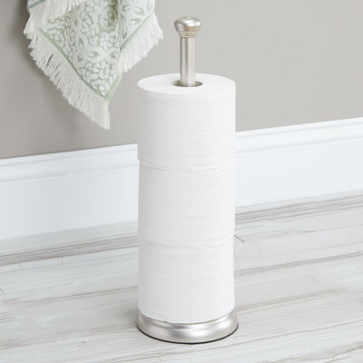 mDesign Metal Free-Standing Toilet Paper Holder