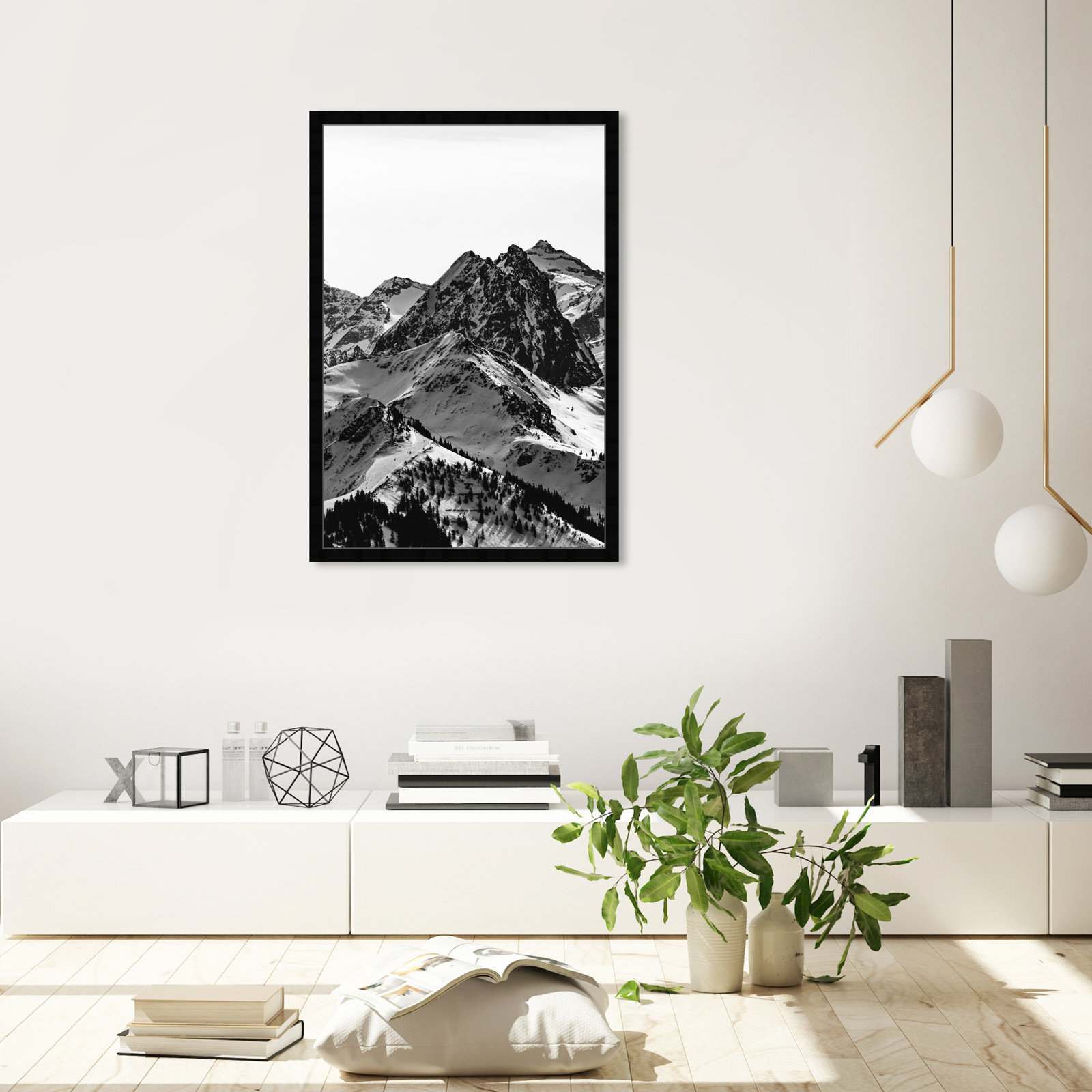 Up The Mountain by Oliver Gal, 38" H x 26" W x 0.5" D, Black