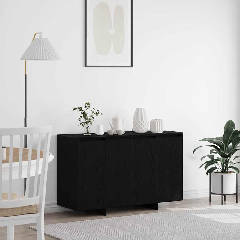 Sideboard 120 X 41 X 75 Cm Engineered Wood, Black Oak
