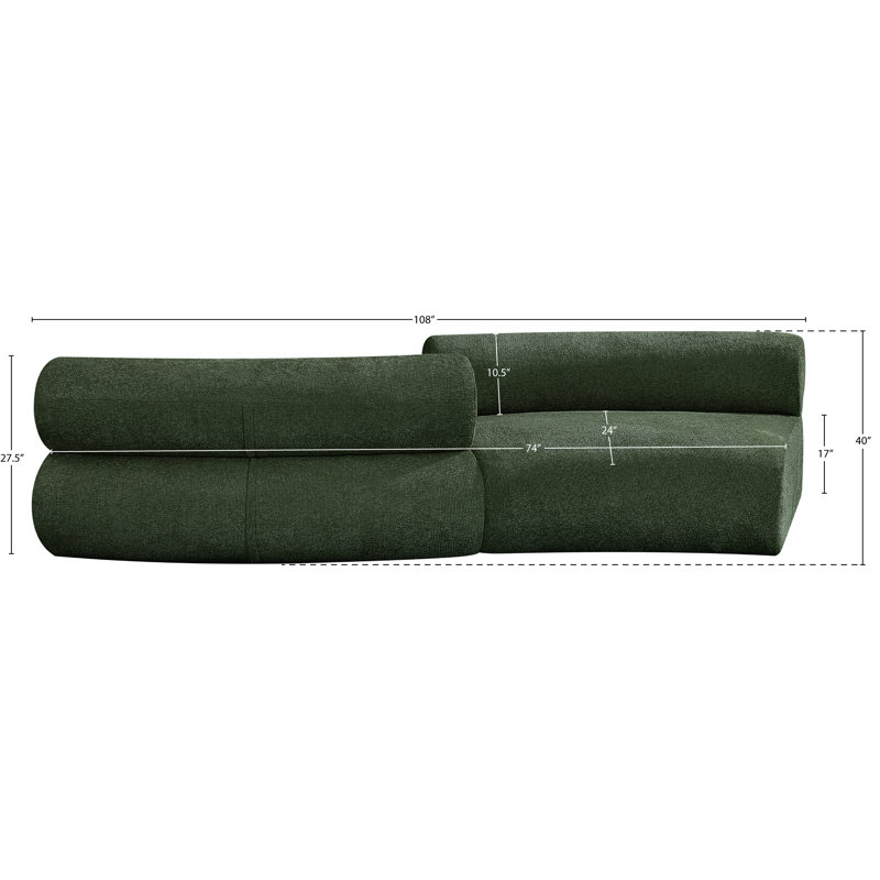 Bale 108" Upholstered Sofa, Green Chenille Fabric