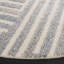 Tapis rayé bleu / ivoire en laine / coton touffeté à la main Nedin-73081120