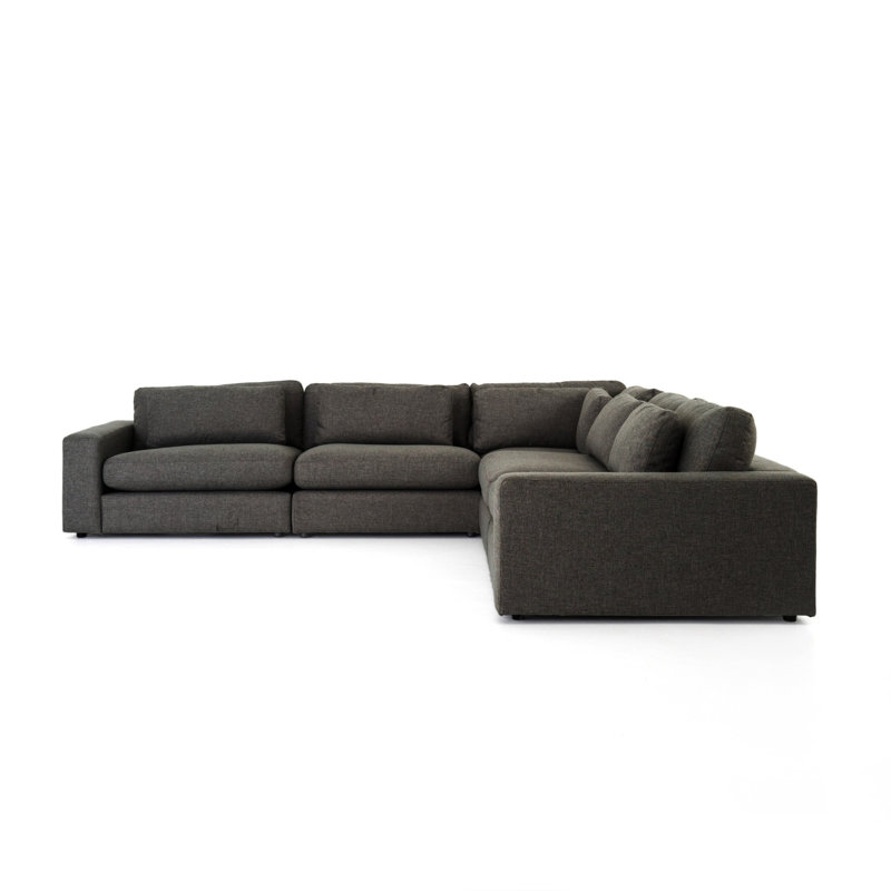 Canapé modulaire Loya, H 33 po x l 131 po x P 131 po, Gris anthracite Landale, Accoudoirs faisant face vers la droite
