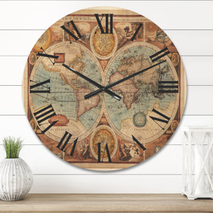 Time zone clocks. Modern wall round clock face, time zones day and