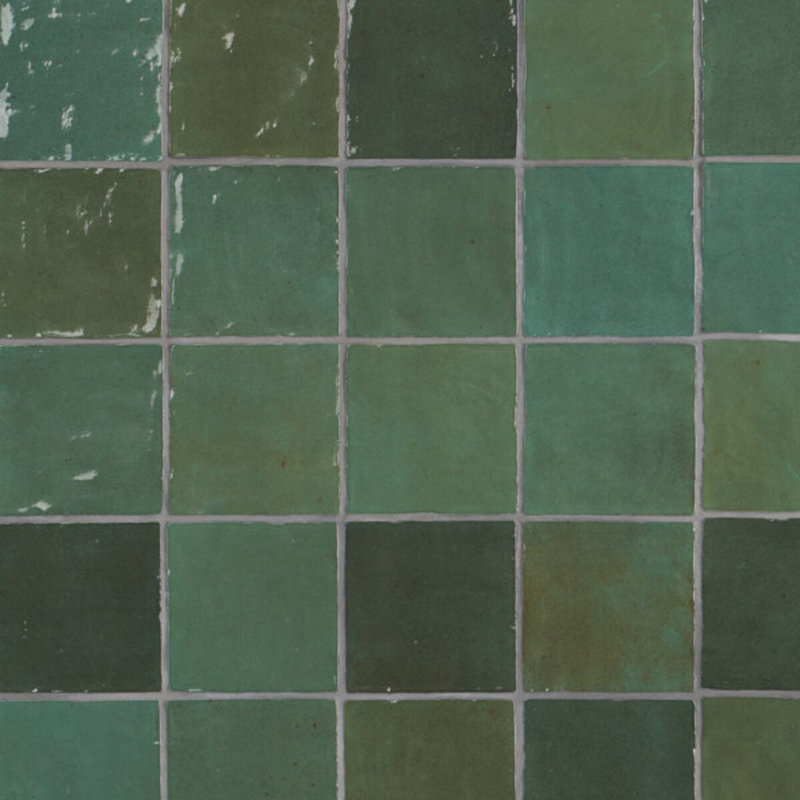 Portmore 4x4 Glazed Ceramic Tile, Green