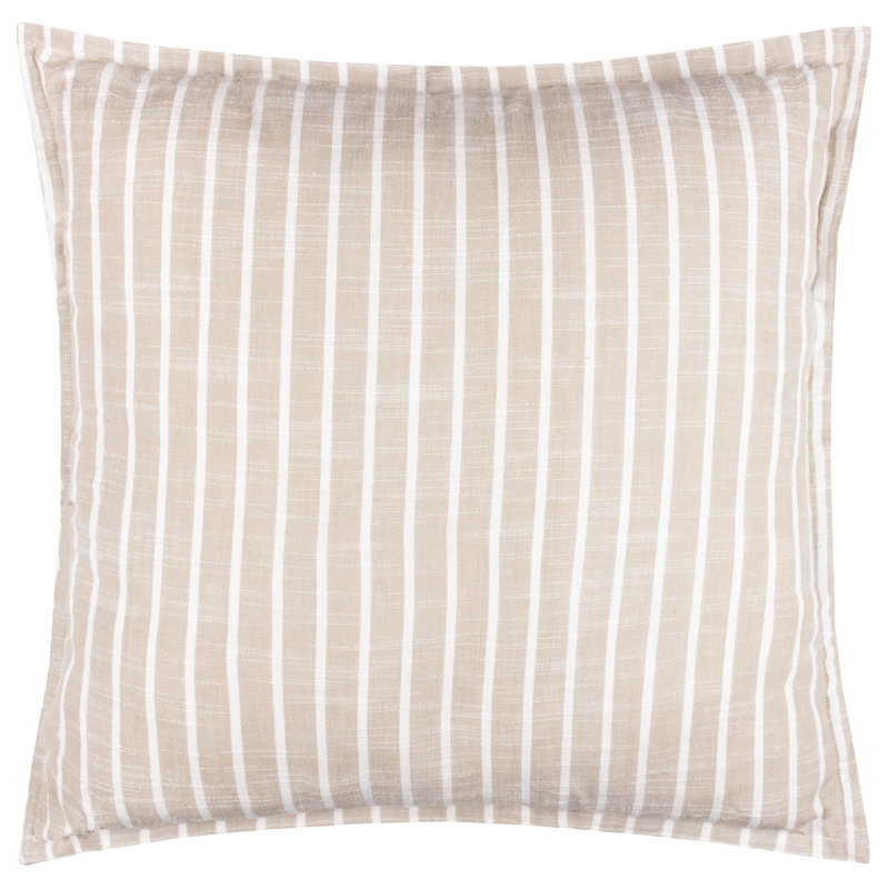 Hessle Indoor / Outdoor Striped Square Cushion, Beige