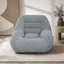 Pouf en velours côtelé gris, idéal pour une chambre d'étudiant, une chambre à coucher ou un salon.